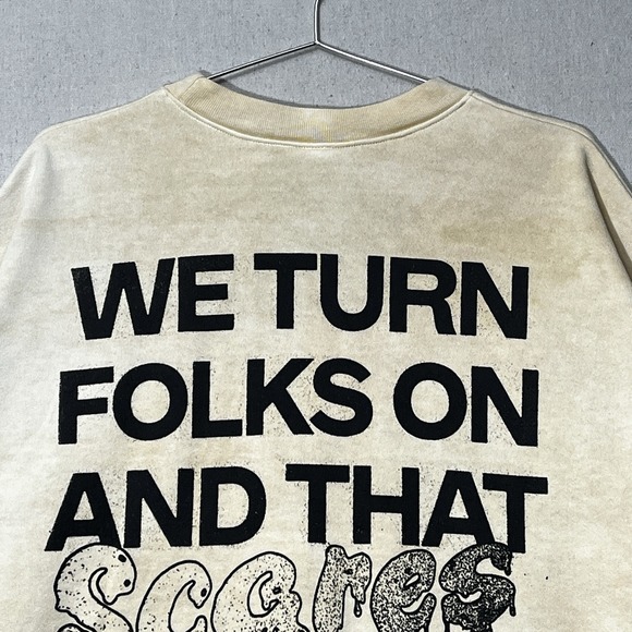 Online Ceramics x A24 X Wet Nightmare Crewneck Sweatshirt Size L Khaki - Picture 12 of 15